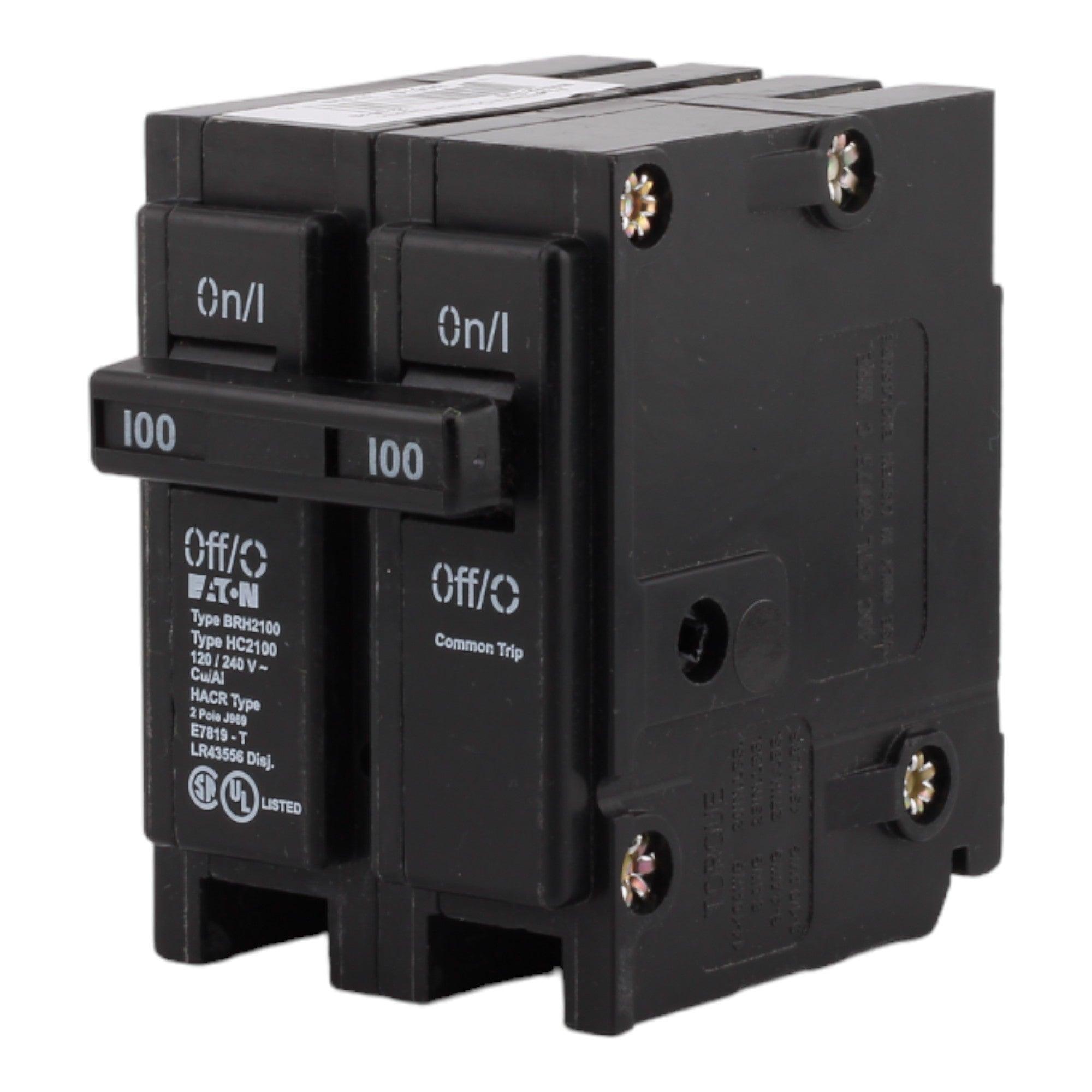 Eaton BRH2100 100 Amp Double Pole 240V Plug-In Standard Trip Circuit Breaker UL