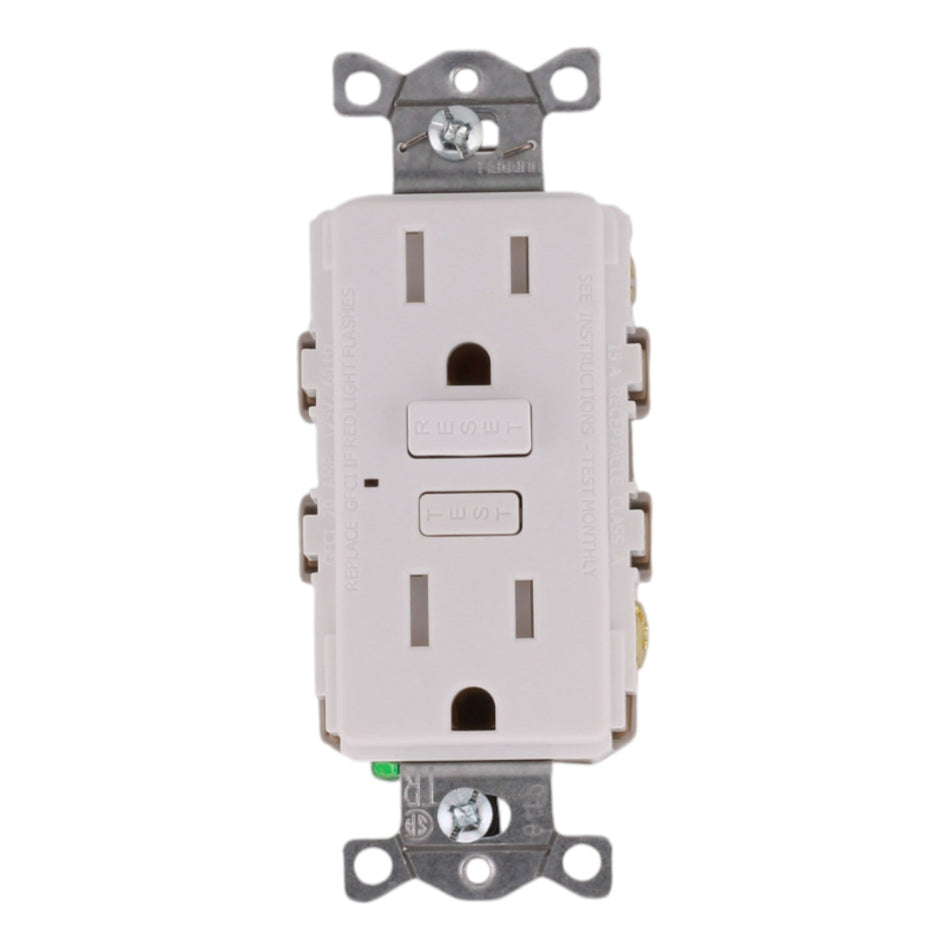 Hubbell GFT15W 15A Tamper-Resistant White GFCI Receptacle