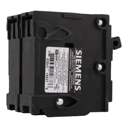 Siemens Q225 25 Amp Double Pole 240V Plug-In Standard Trip Circuit Breaker UL