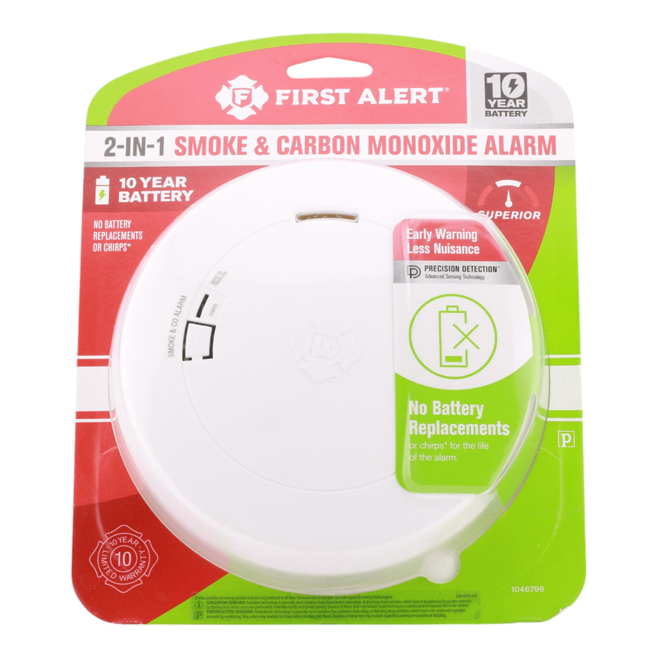 First Alert SMCO210 10-Year Battery 2-in-1 Smoke & CO Alarm