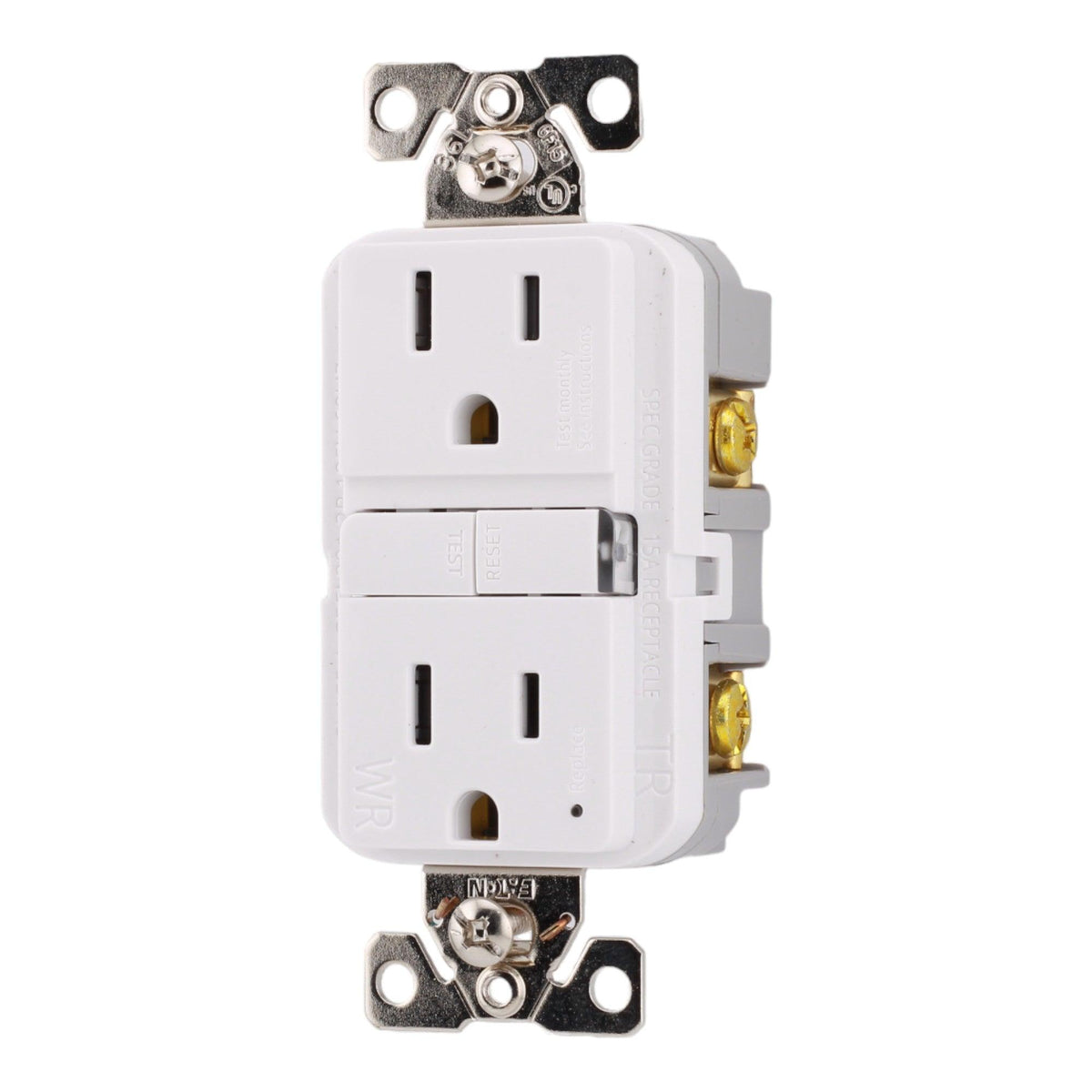 Eaton TWRGF15W 15 Amp Tamper and Weather-Resistant Self-Test GFCI 125V, White, UL Listed