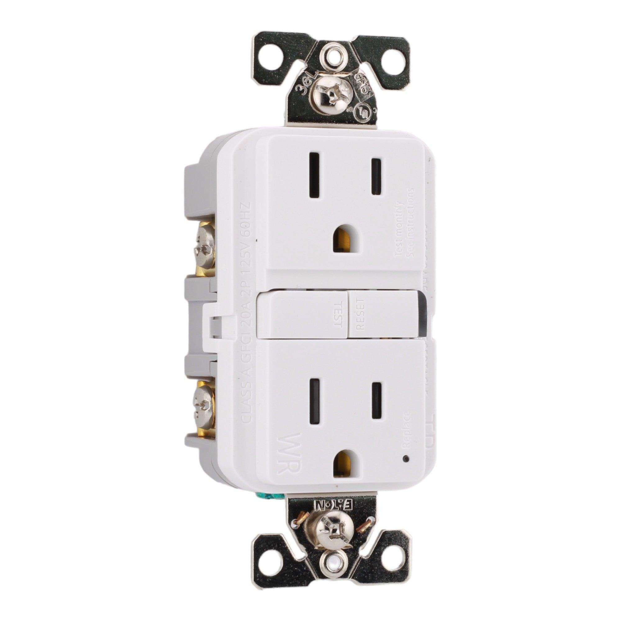 Eaton TWRGF15W 15 Amp Tamper and Weather-Resistant Self-Test GFCI 125V, White, UL Listed