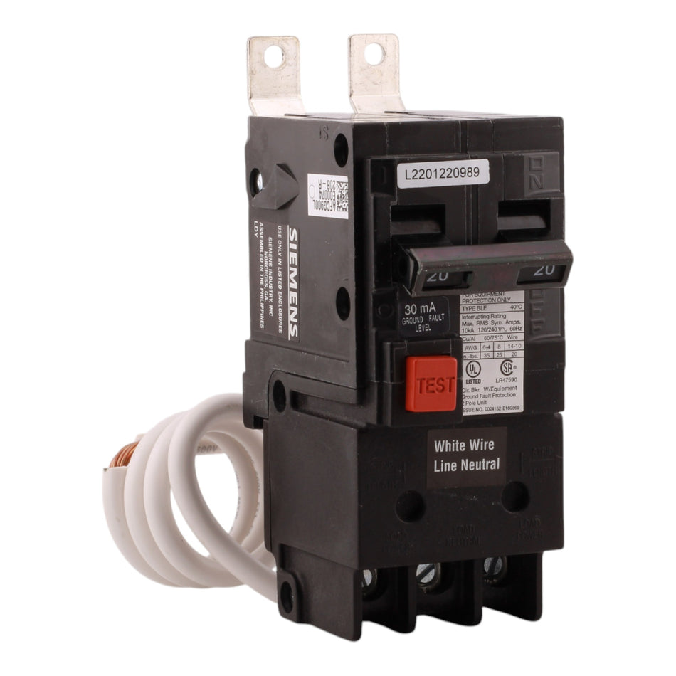 Siemens BE220 20A 2P 120/240V GFCI Circuit Breaker