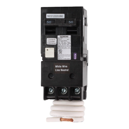 Siemens QF250A 50 Amp Double Pole 240V Pigtail-Neutral GFCI Ground Fault Circuit Breaker UL