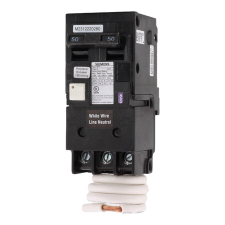 Siemens QF250A 50 Amp Double Pole 240V Pigtail-Neutral GFCI Ground Fault Circuit Breaker UL