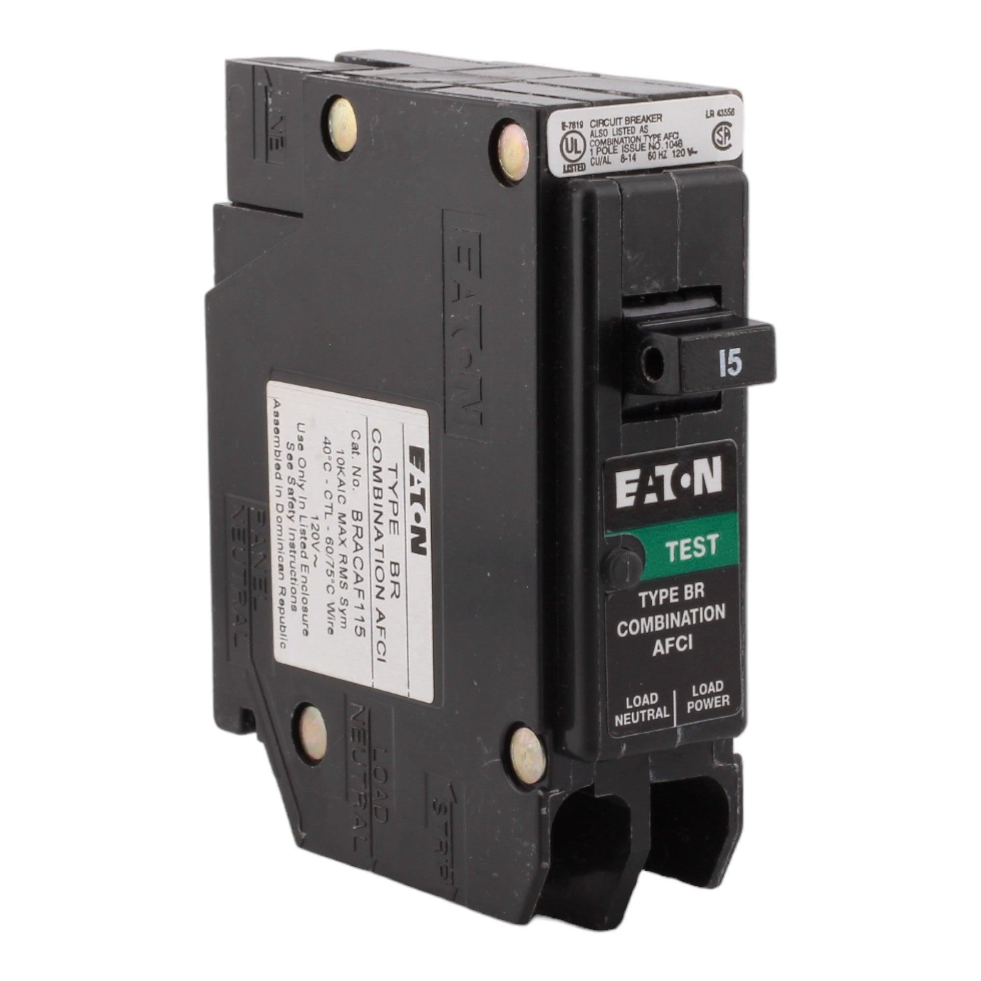 Eaton BRACAF115 15 Amp Single Pole 120V Pigtail-Neutral AFCI Arc Fault Circuit Breaker UL