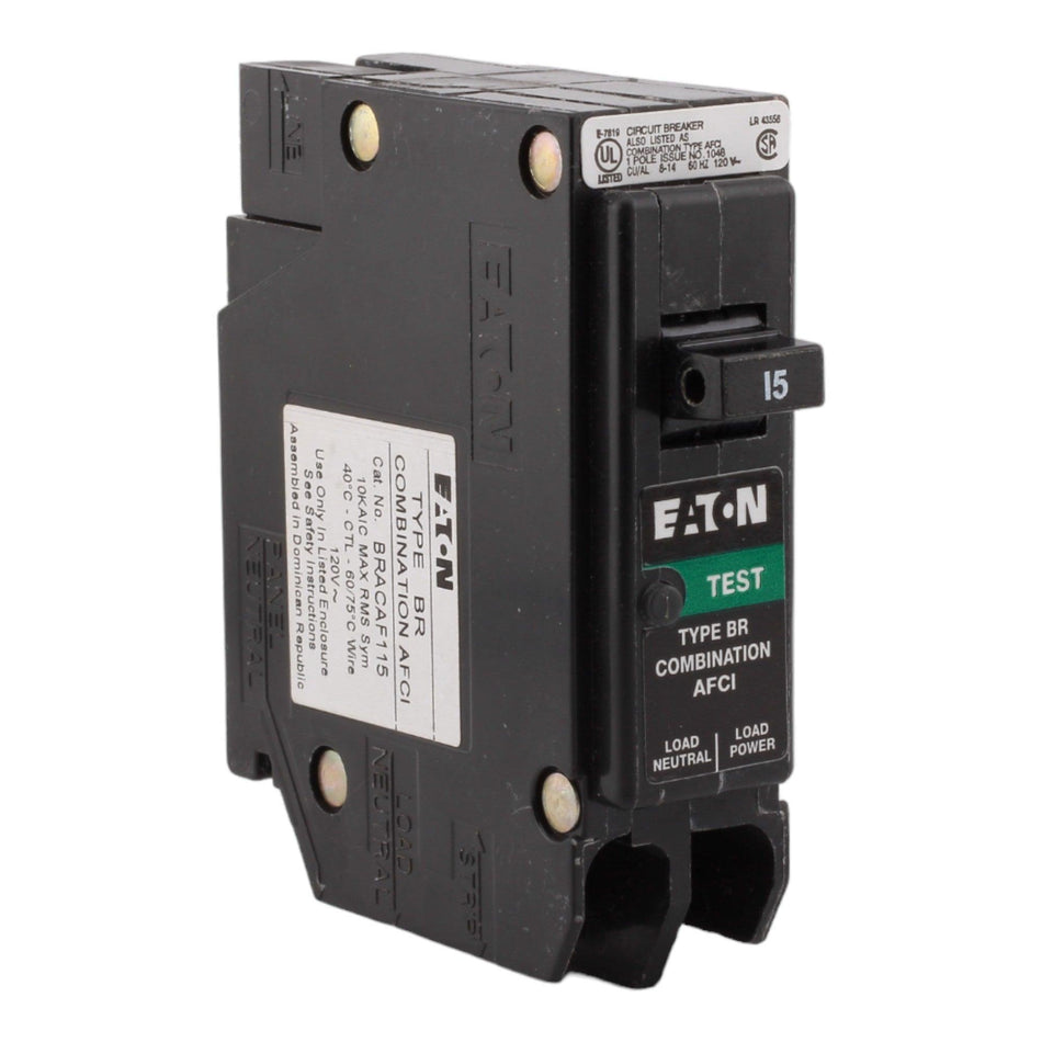 Eaton BRACAF115 15 Amp Single Pole 120V Pigtail-Neutral AFCI Arc Fault Circuit Breaker UL