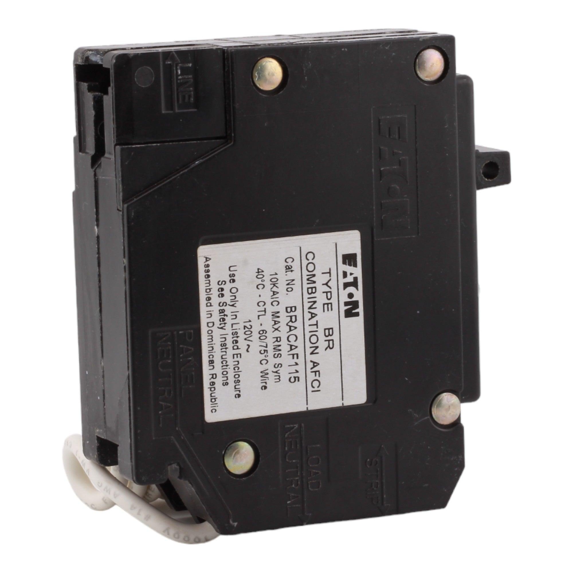 Eaton BRACAF115 15 Amp Single Pole 120V Pigtail-Neutral AFCI Arc Fault Circuit Breaker UL