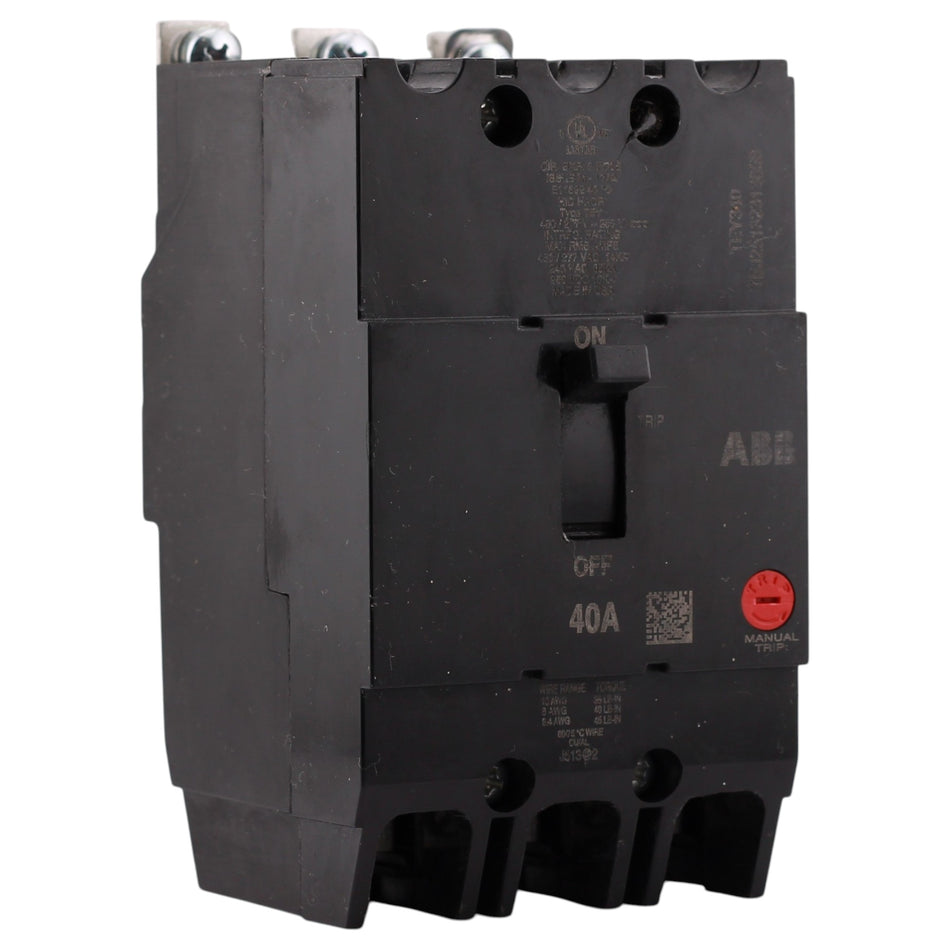 ABB GE Q-Line, TEY340, 40A, 3P, 480Y/277V, Bolt-On Lighting Panel Circuit Breaker