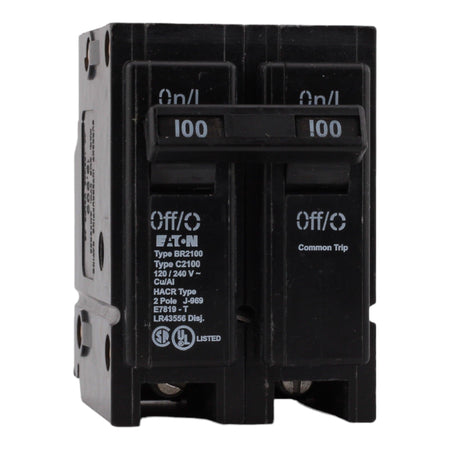 Eaton BR2100 100 Amp Double Pole 240V Plug-In Standard Trip Circuit Breaker UL
