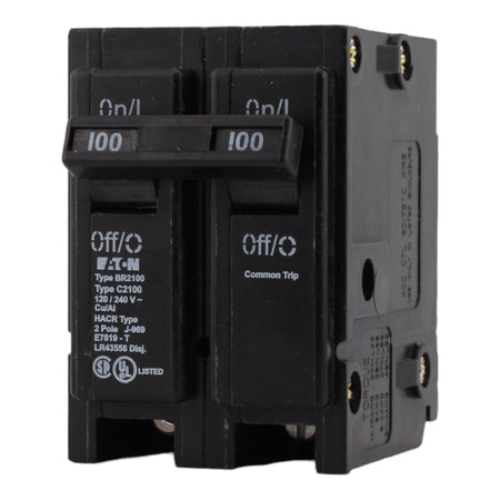 Eaton BR2100 100 Amp Double Pole 240V Plug-In Standard Trip Circuit Breaker UL