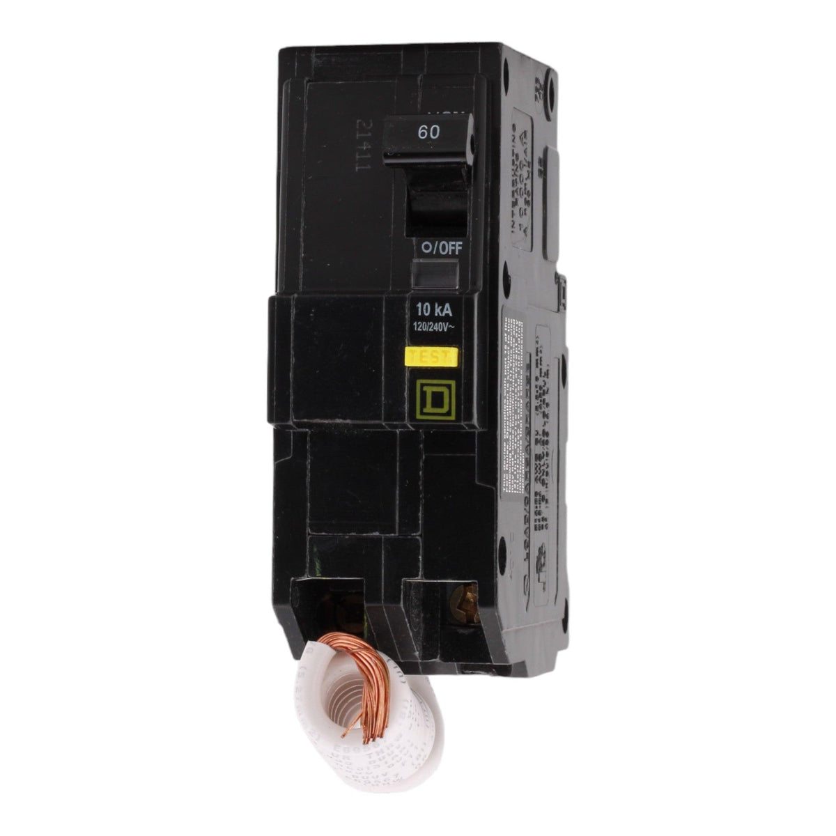 Square D QO260GFI 60 Amp Double Pole 240V Pigtail-Neutral GFCI Ground Fault Circuit Breaker UL