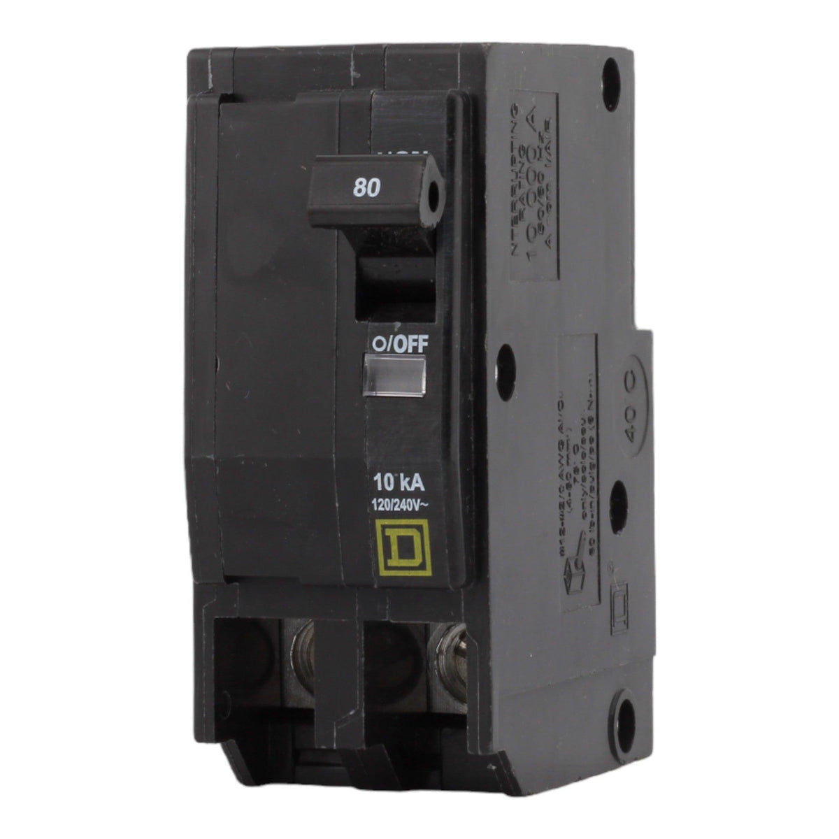 Square D QO280 80 Amp Double Pole 240V Plug-In Standard Trip Circuit Breaker UL