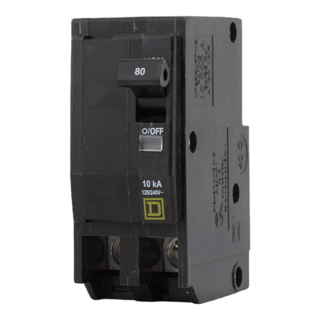 Square D QO280 80 Amp Double Pole 240V Plug-In Standard Trip Circuit Breaker UL