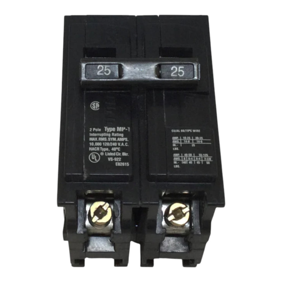 Siemens, MP-T, MP225, 25A, 2P, 120/240V, 10kA, Thermal Magnetic, Circuit Breaker