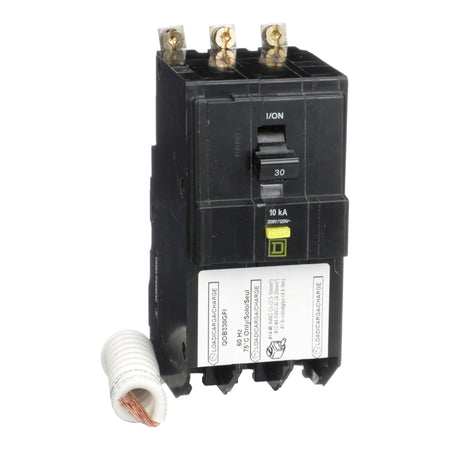 Square D QOB330GFI 30 Amp 3 Pole Circuit Breaker, GFCI Protection, 208Y/120V, Bolt-On, UL Listed