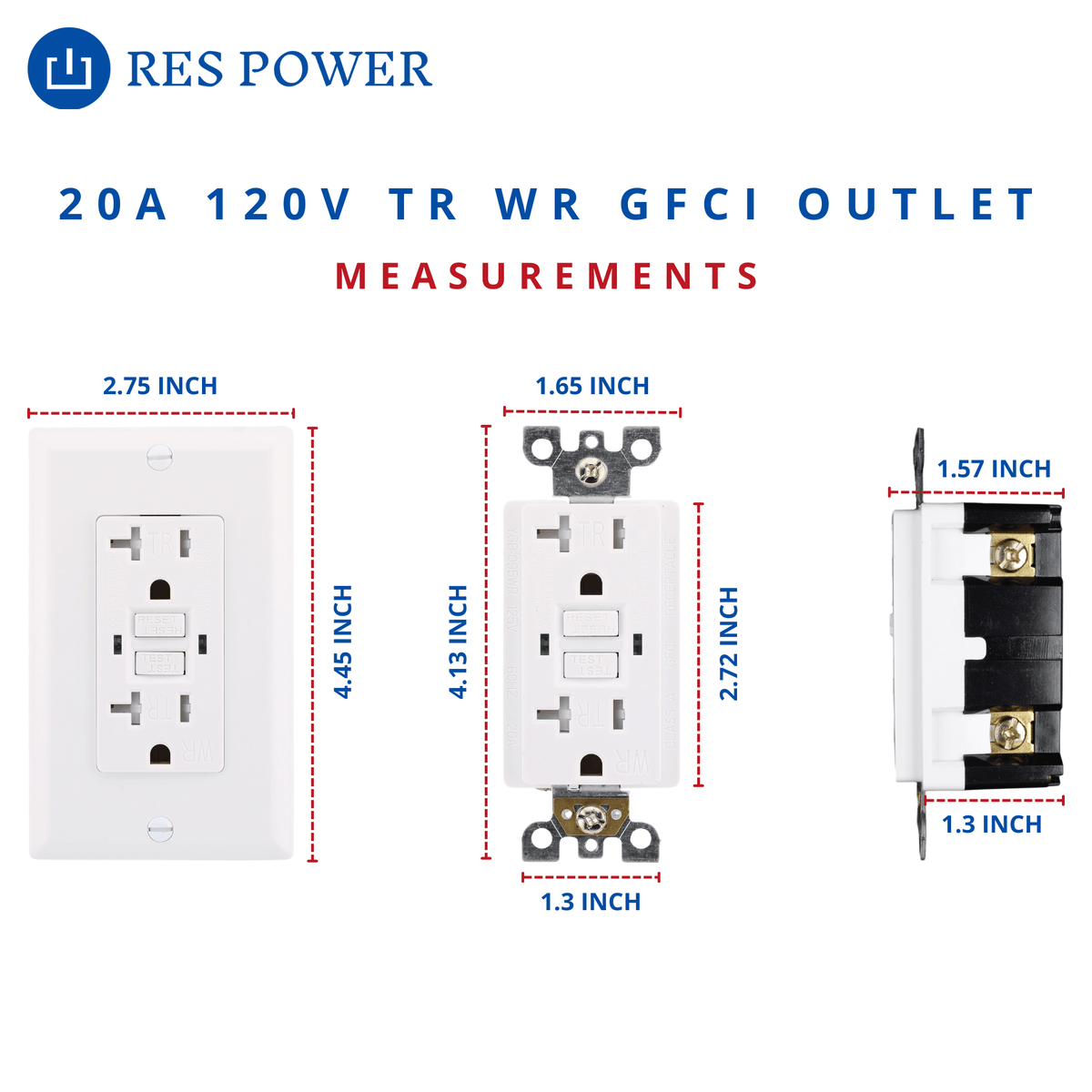 RES POWER RESGF20TWR 20A 120V Tamper/Weather Resistant GFCI Outlet