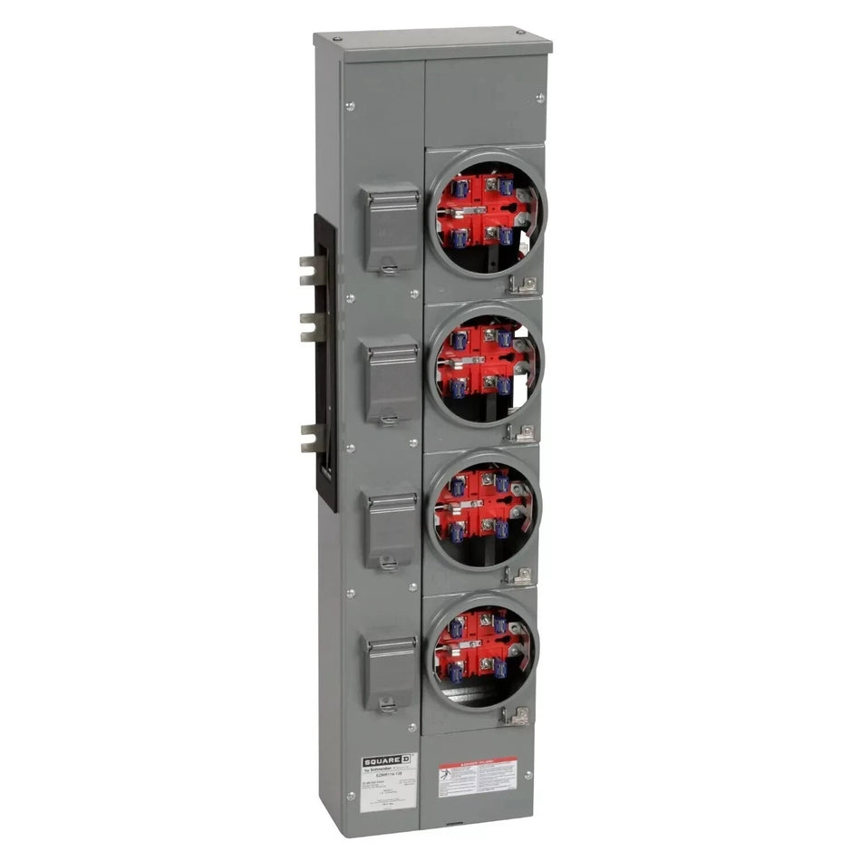 Square D, EZ Meter Pak, EZM114-125, 125A, 4P, 120/240V, Main Breaker, Meter Socket, Circuit Breaker