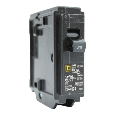 Square D HOM120 Circuit Breaker 20 Amps 120 Volts 1 Pole Plug in UL Listed
