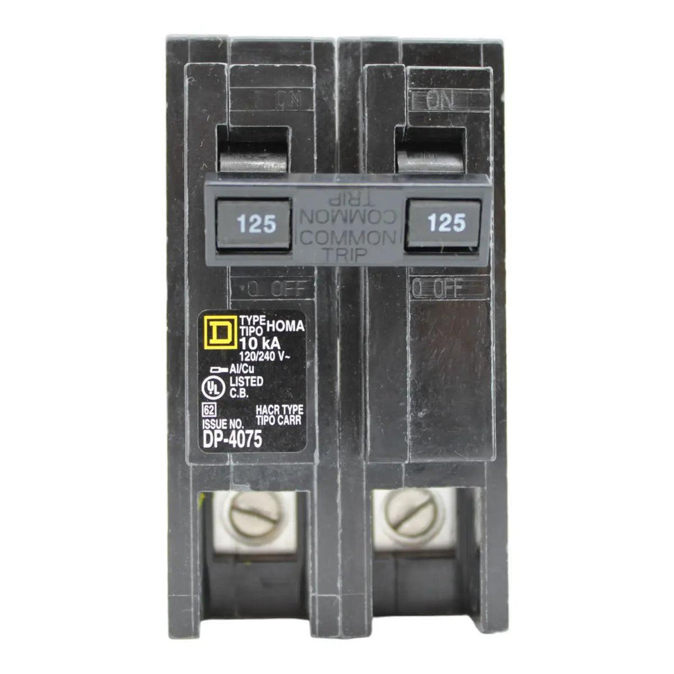 Square D Homeline HOM2125 125A 2P 120/240V Standard Plug-In Circuit Br ...
