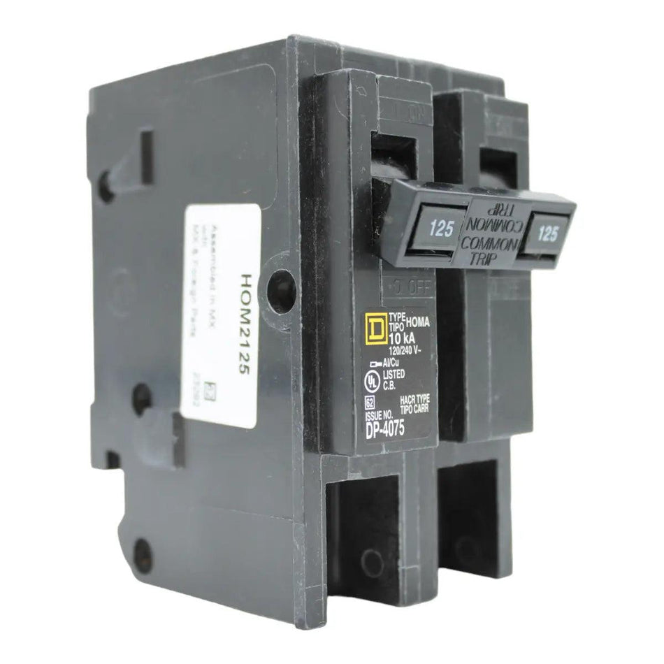 Square D HOM2125 Circuit Breaker 125 Amps 240 Volts 2 Pole Plug in UL Listed