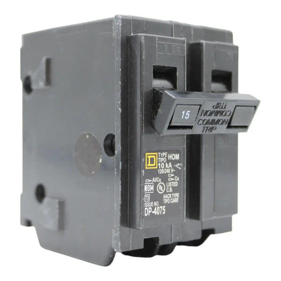 Square D HOM215 Circuit Breaker 15 Amps 240 Volts 2 Pole Plug in UL Listed