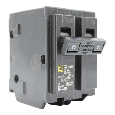 Square D HOM220 Circuit Breaker 20 Amps 240 Volts 2 Pole Plug in UL Listed