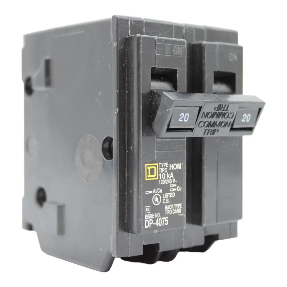 Square D HOM220 Circuit Breaker 20 Amps 240 Volts 2 Pole Plug in UL Listed
