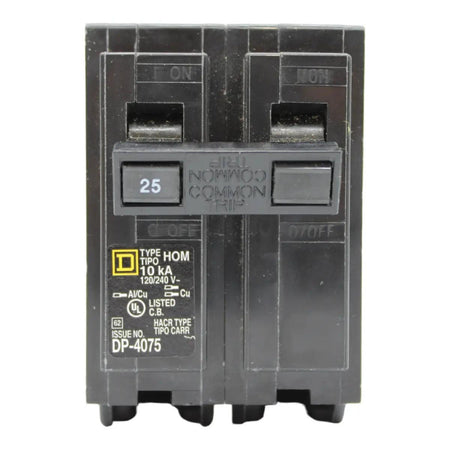 Square D HOM225 Circuit Breaker 25 Amps 240 Volts 2 Pole Plug in UL Listed