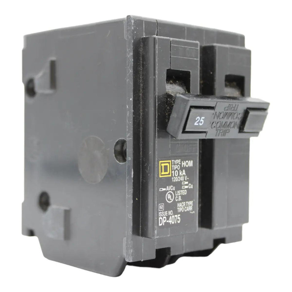 Square D HOM225 Circuit Breaker 25 Amps 240 Volts 2 Pole Plug in UL Listed
