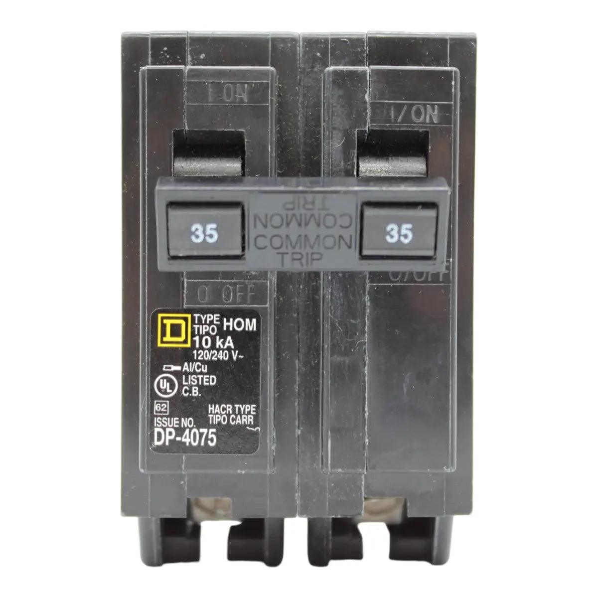 Square D HOM235 Circuit Breaker 35 Amps 240 Volts 2 Pole Plug in UL Listed