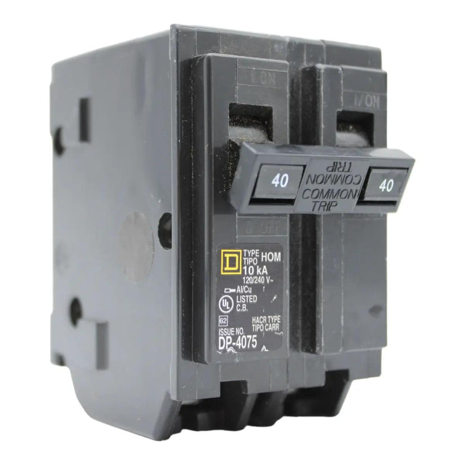 Square D HOM240 40 Amp Double Pole 240V Plug-In Standard Trip Circuit Breaker UL