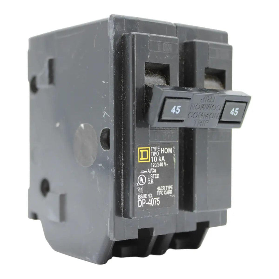 Square D HOM245 45 Amp Double Pole 240V Plug-In Standard Trip Circuit Breaker UL