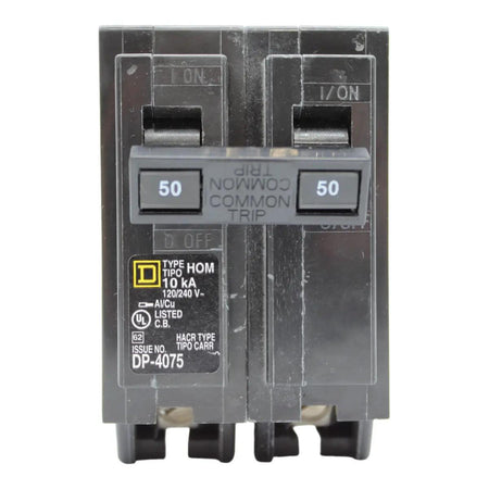 Square D HOM250 50 Amp Double Pole 240V Plug-In Standard Trip Circuit Breaker UL