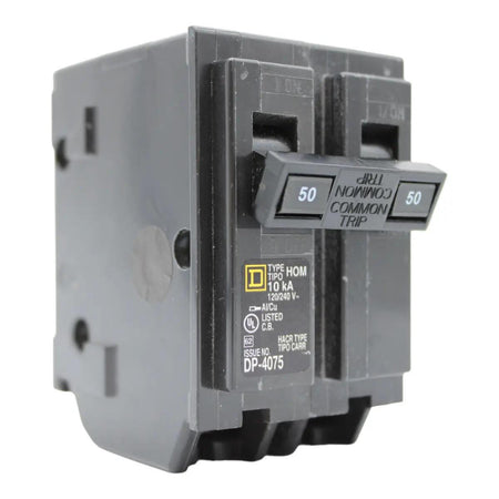 Square D HOM250 50 Amp Double Pole 240V Plug-In Standard Trip Circuit Breaker UL