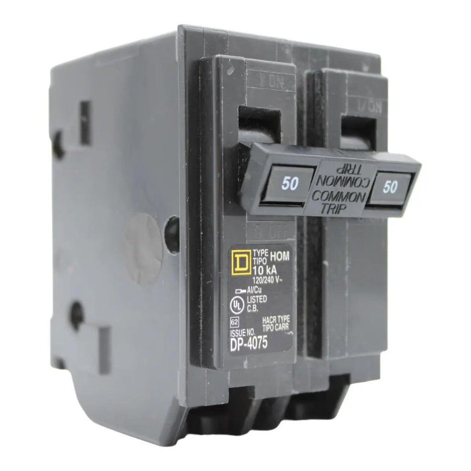 Square D HOM250 50 Amp Double Pole 240V Plug-In Standard Trip Circuit Breaker UL