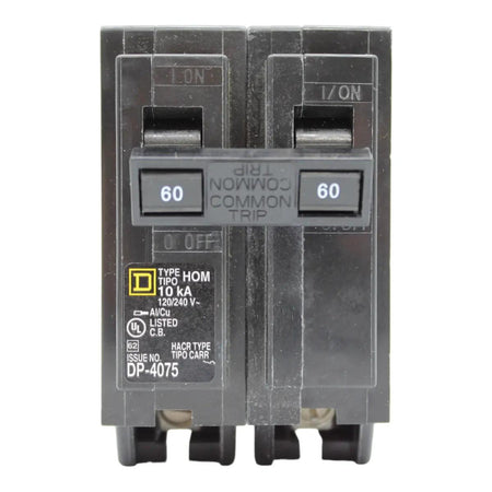 Square D HOM260 60 Amp Double Pole 240V Plug-In Standard Trip Circuit Breaker UL