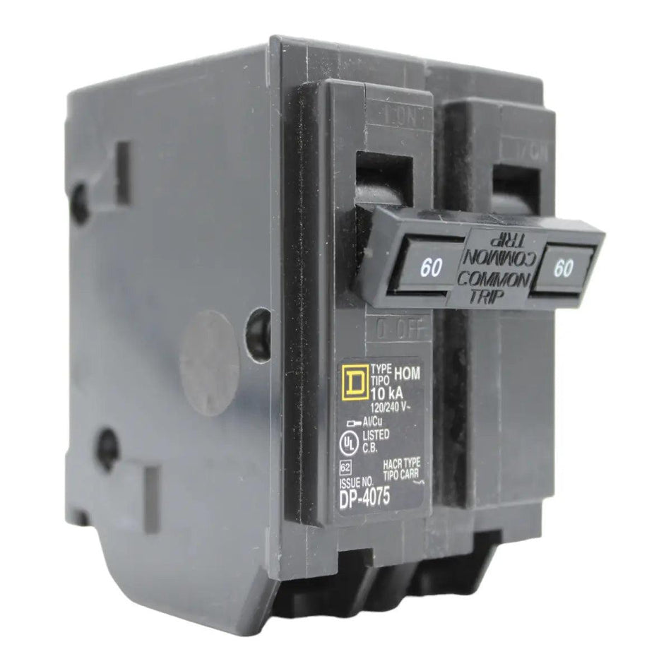 Square D HOM260 60 Amp Double Pole 240V Plug-In Standard Trip Circuit Breaker UL