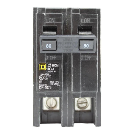 Square D HOM280 80 Amp Double Pole 240V Plug-In Standard Trip Circuit Breaker UL