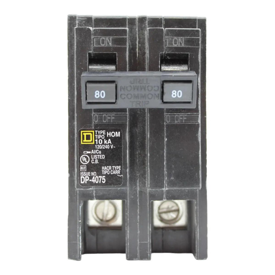 Square D Homeline HOM280 80A 2P 120/240V Standard Plug-In Circuit Brea ...