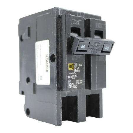 Square D HOM280 80 Amp Double Pole 240V Plug-In Standard Trip Circuit Breaker UL