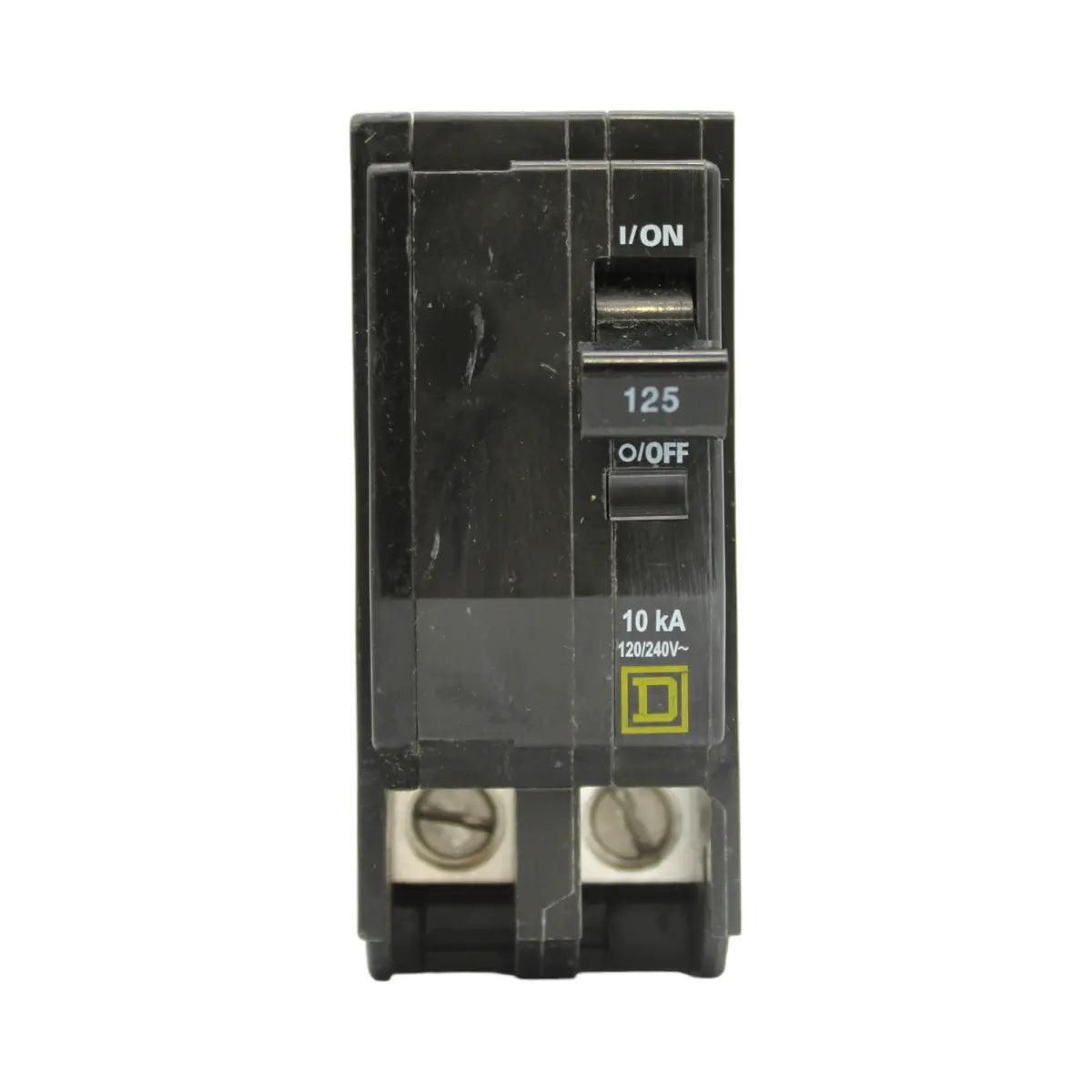 Square D QO2125 125 Amp Double Pole 240V Plug-In Standard Trip Circuit Breaker UL