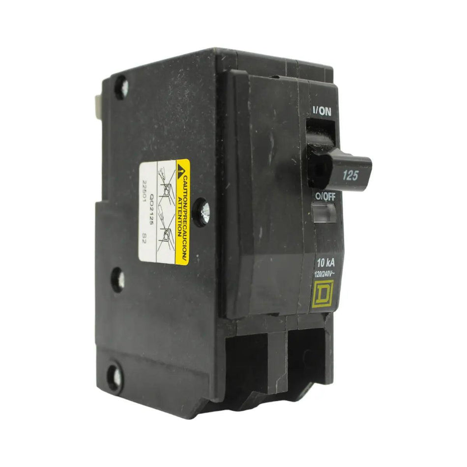 Square D QO2125 125 Amp Double Pole 240V Plug-In Standard Trip Circuit Breaker UL
