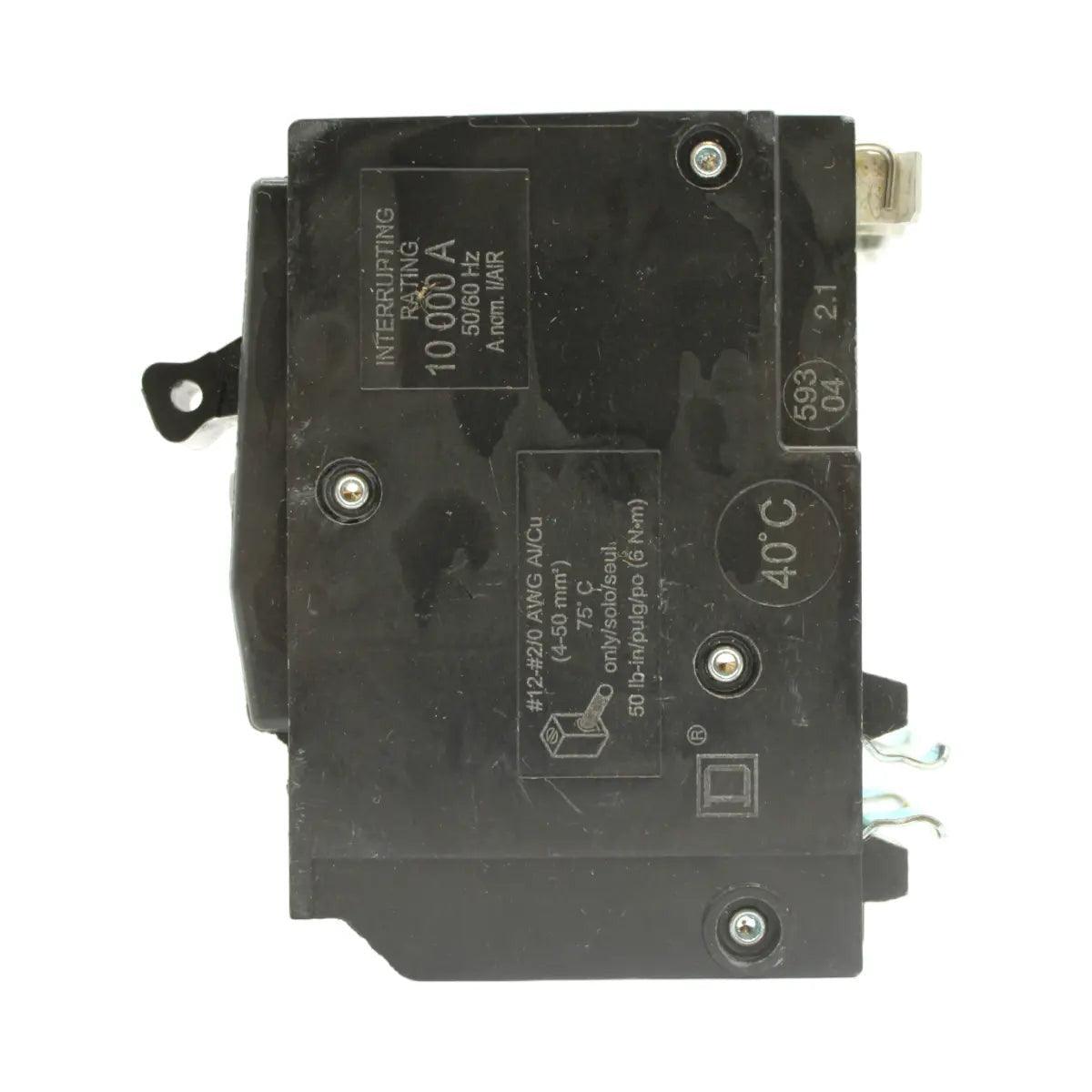 Square D QO2125 125 Amp Double Pole 240V Plug-In Standard Trip Circuit Breaker UL