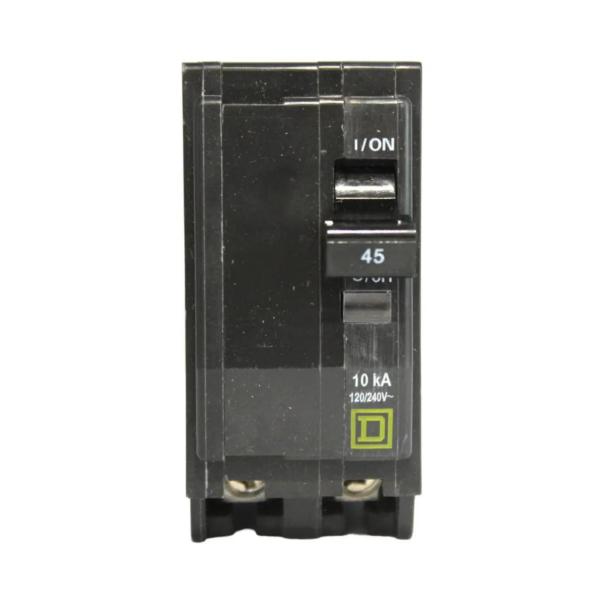 Square D QO245 45 Amp Double Pole 240V Plug-In Standard Trip Circuit Breaker UL