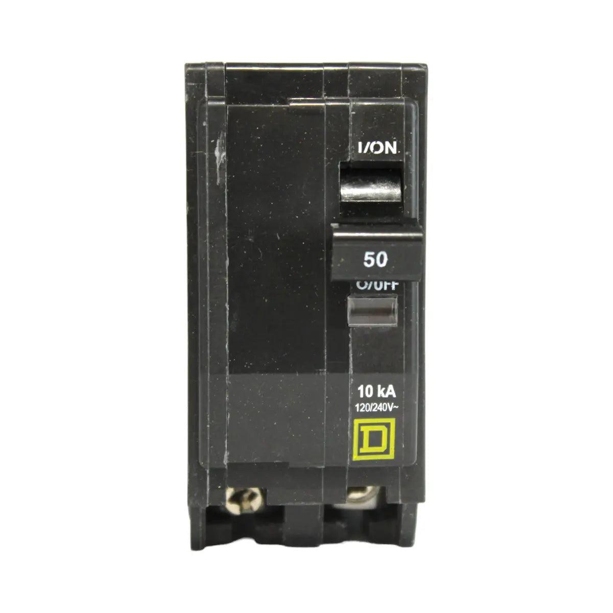 Square D QO250 50 Amp Double Pole 240V Plug-In Standard Trip Circuit Breaker UL